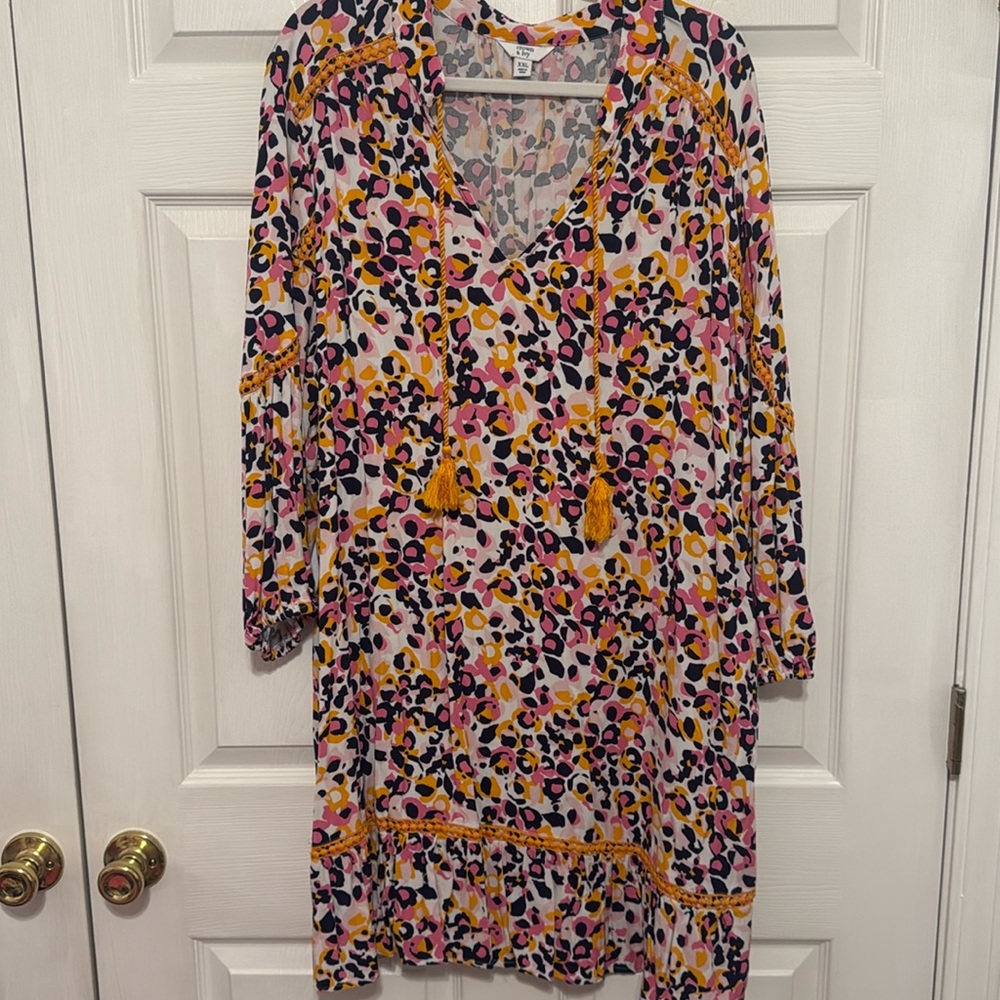 Long sleeve cheetah dress
